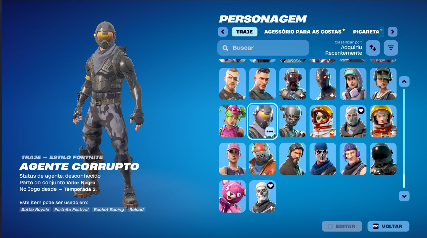 Conta Fortnite skins lendárias (Travis Scott, Kratos, Midas e outras)