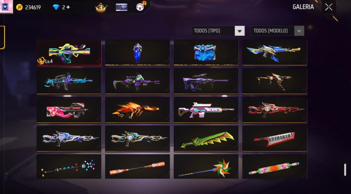 CONTA FREE FIRE 7 ANOS- UNISSEX RARA C/ ANGELICAL , +520 PEITORAIS