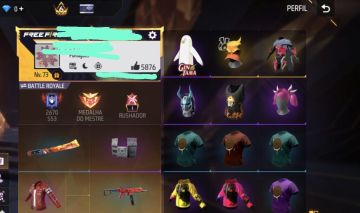 CONTA FREEFIRE - SUPER RARA- DINO VERDE - MANCHETE FOGO - LV 73