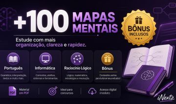 [CONCURSOS] +100 Mapas mentais | Português, informática e RLM + BÔNUS