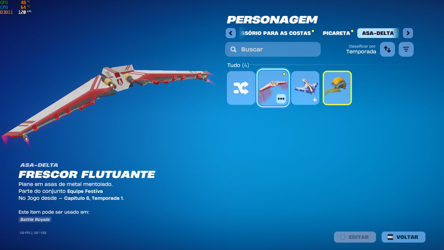 Conta fortnite com 6 skins