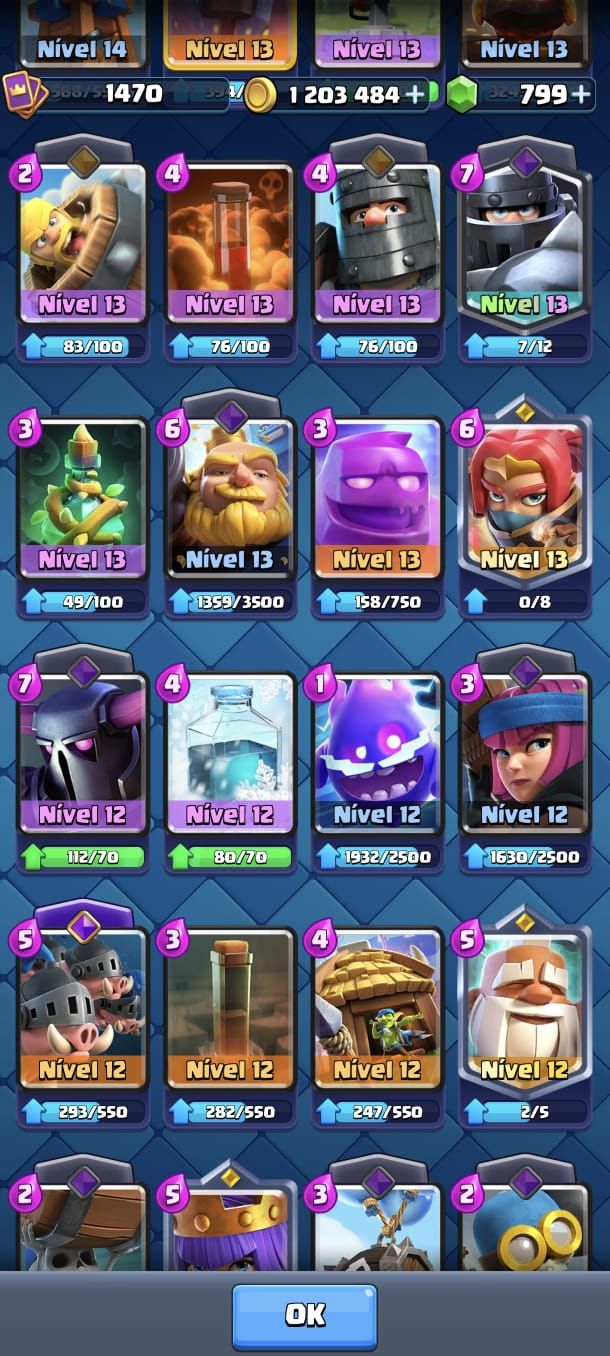 Conta Clash Royale com cartas nível max, evoluções e heróis.