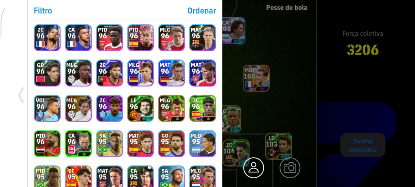 Conta eFOOTBALL top força coletiva 3206