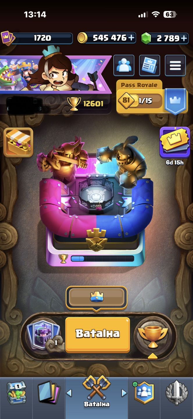 Conta Clash royale 12.600 troféus GEMADA