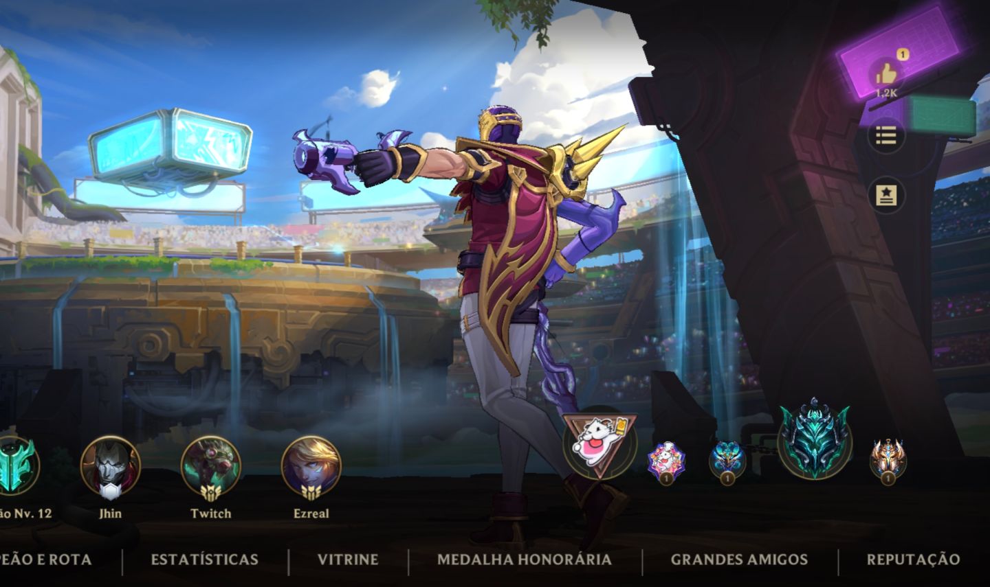 Conta Wild Rift Nv128 Desafiante na última season,com skins tops