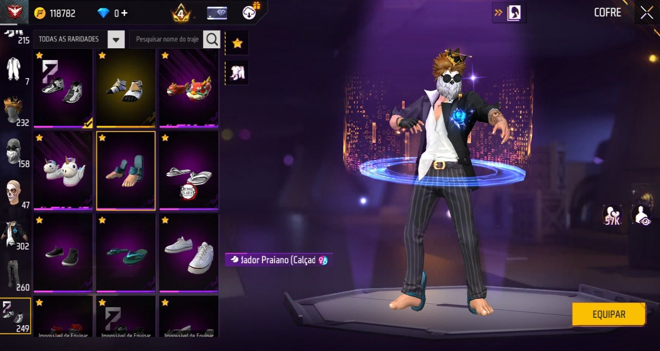 Conta de free fire para ap + skins Conjuntos