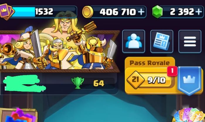 CONTA DE CLASH ROYALE BEM UPADA, DECK PRINCIPAL FULL 16