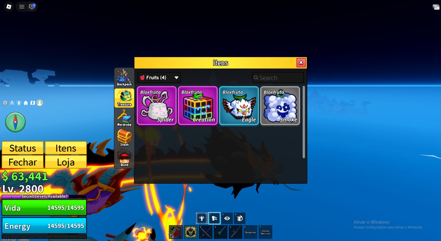 Conta De Blox Fruits Completa Com Dragon Permanente, Gamepass e Muitas Raças V4