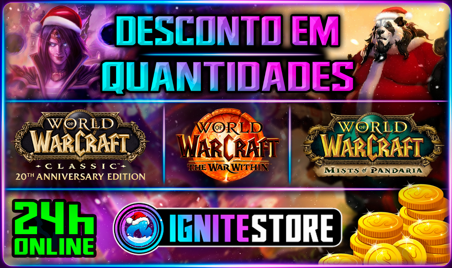 WORLD OF WARCRAFT - GOLD - (CLASSIC / RETAIL / ANIVERSÁRIO) MELHOR PREÇO DO SITE
