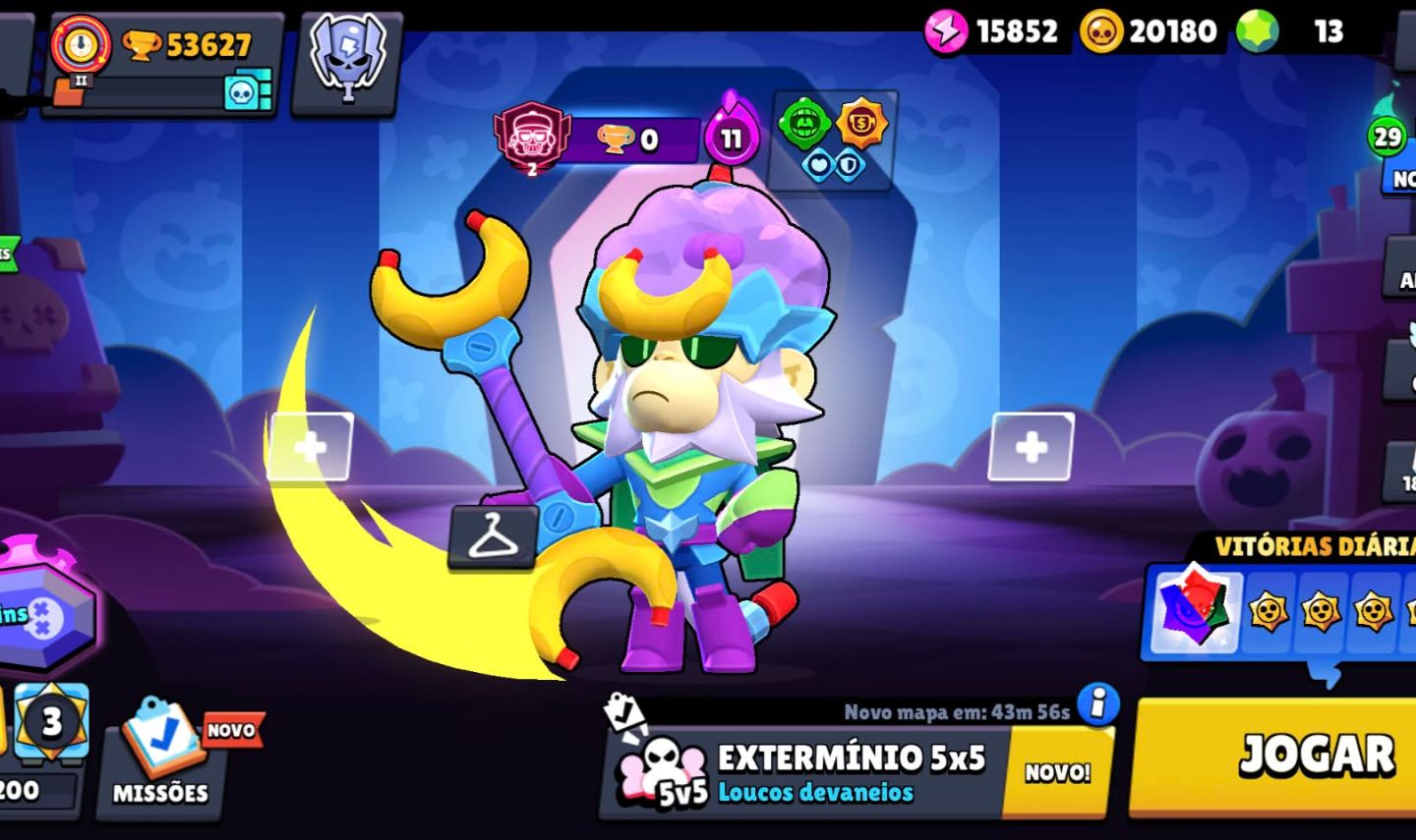 CONTA DE BRAWL STARS COM PREÇO IMPERDIVEL (95 BRAWLERS E 53K TROFEUS!1!!)