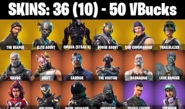 36 skins The Reaper Omega (stage 5) Rogue Agent Trailblazer Havoc Ragnarok