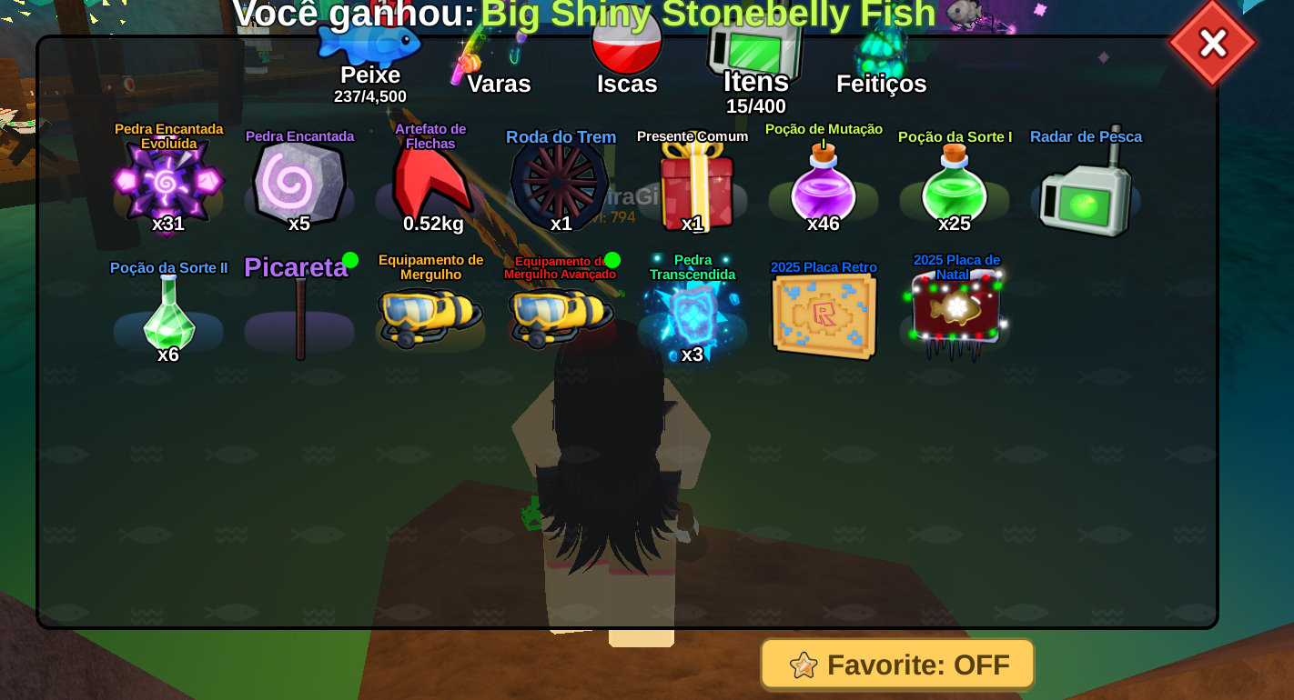 CONTA FISH IT LVL 866 + ELEMENT ROD +113M MONEY + 11 SECRETS + BARCOS NATALINOS