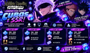 CONTAS Jujutsu Kaisen Phantom Parade | 50K-160K Cubos + SSR | iOS/Android