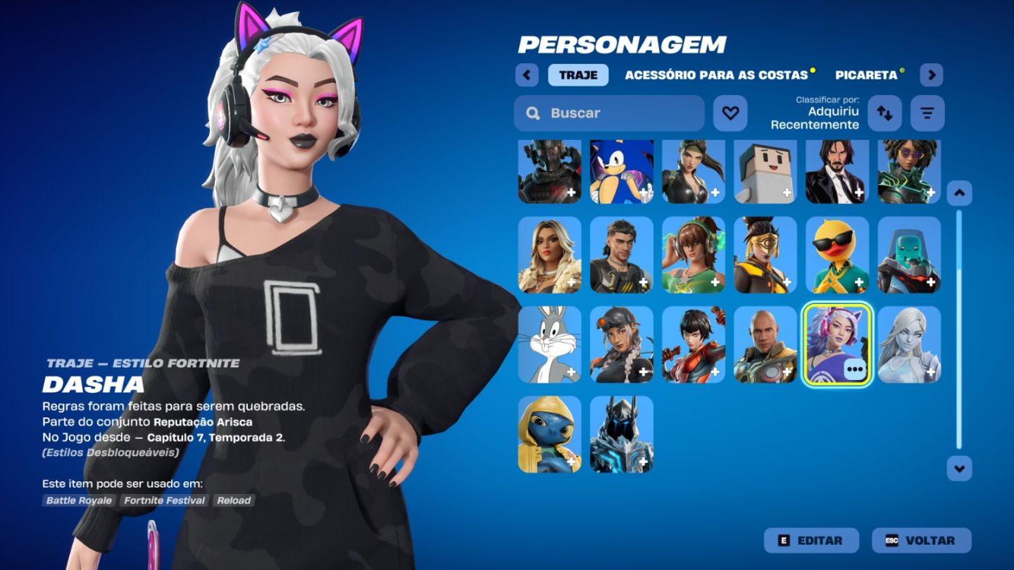 Conta de Fortnite com 24 Skins | Bugs Bunny | Promoção!