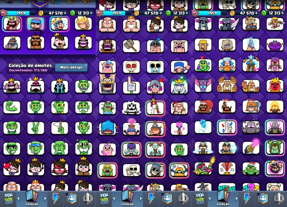 14K TROFÉUS - 25 EVO - 11 HEROIS - 12.3K GEMAS - 173 EMOTES - 53 CARTAS MAX