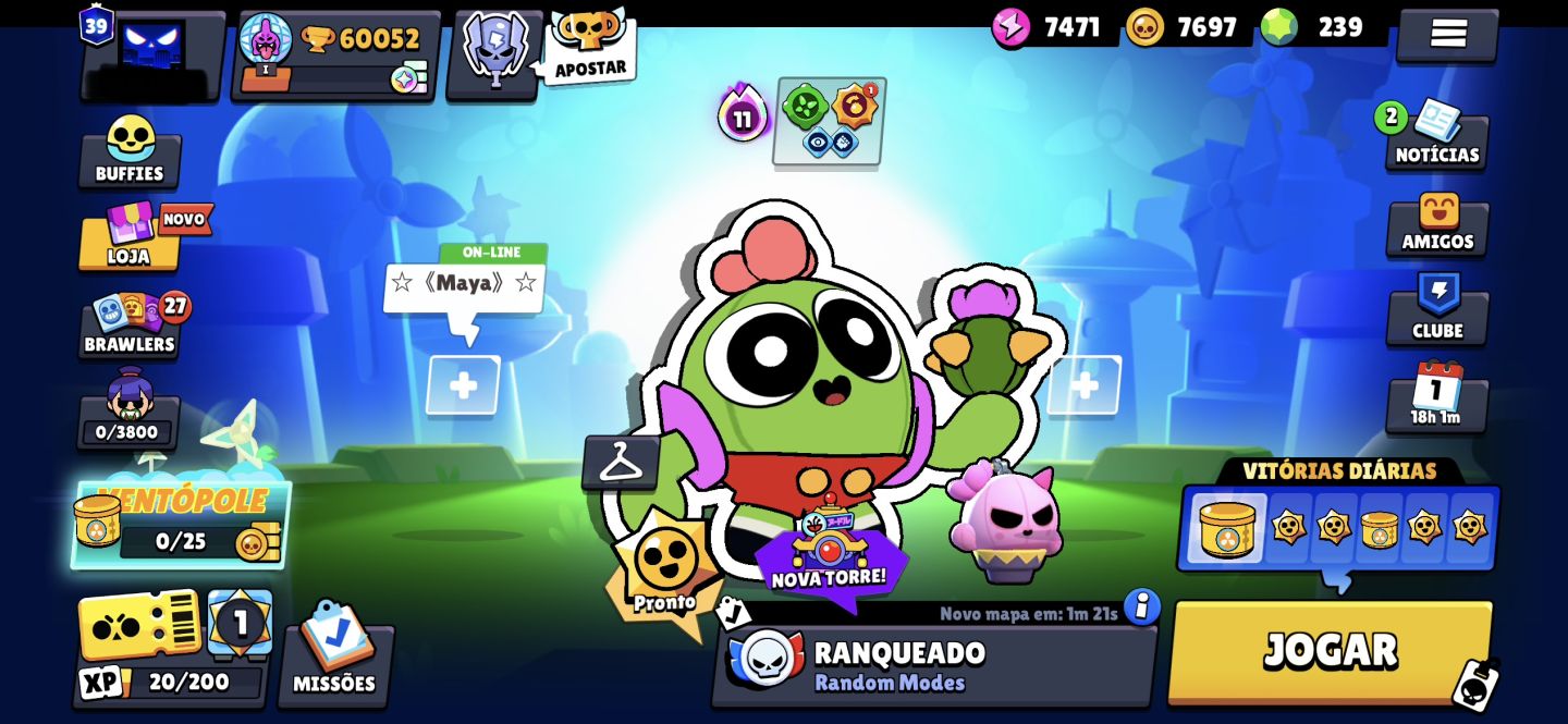 Conta de Brawl stars com 60K de troféus baratas
