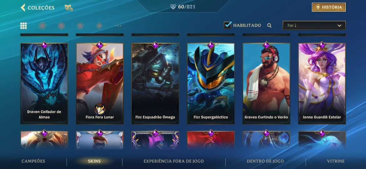 CONTA - LEAGUE OF LEGENDS WILD RIFT (COM SKINS LENDÁRIAS)