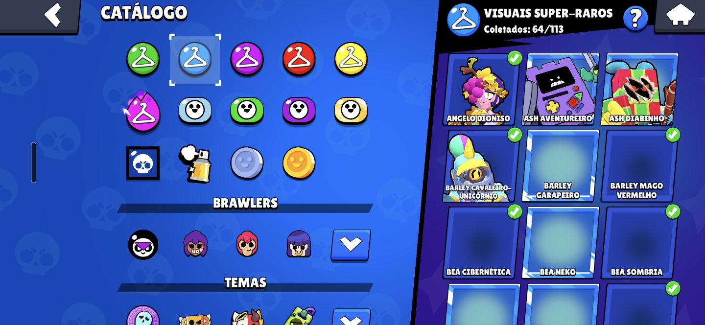 Conta de Brawl Stars com 36k de troféus e 90 brawlers