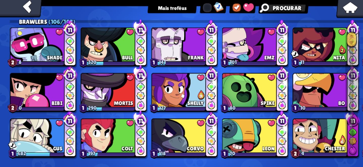 CONTA DE BRAWL STARS ANTIGA COMPLETA