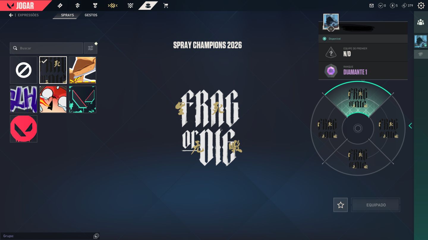 CONTA VALORANT DIAMANTE 1 COM VANDAL HEROI VALOROSO E PACOTE CHAMPIONS 2026