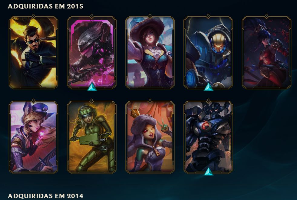 CONTA DE 2014 | DIAMANTE IV | 60% WR | 152 SKINS | TODOS CAMPEÕES