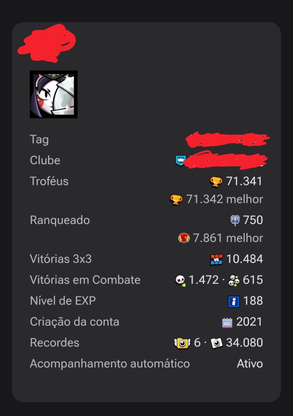 Conta de brawl stars