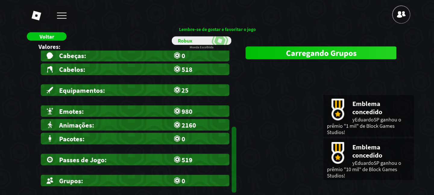 CONTA DE ROBLOX 2020, TUDO DO BLOX FRUIT