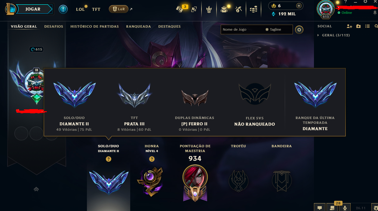 Conta LoL Antiga 2012 | 341 Skins | Ícones Raros | Mestre 3x-Diamante2 MMR Mestr
