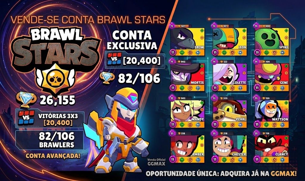 CONTA DE BRAWL STARS 26K TROFÉU + PERS ESPECIAIS (LEN,MIT,ÉP)