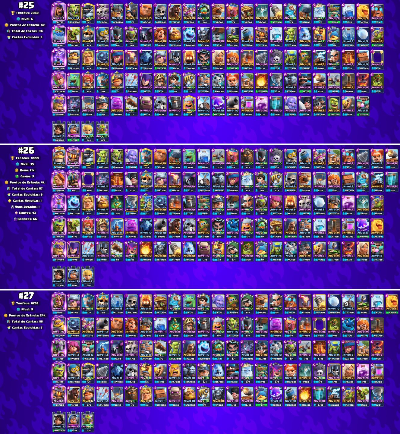 MELHOR VARIEDADE - IMAGENS + BRINDEs!! - CONTA CLASH ROYALE 1K-10K DE TROFEUS!
