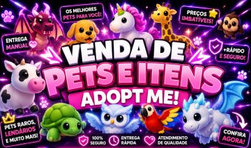 Promoçao adopt me pets,pets aleatorios,caixas,ovos etc.a