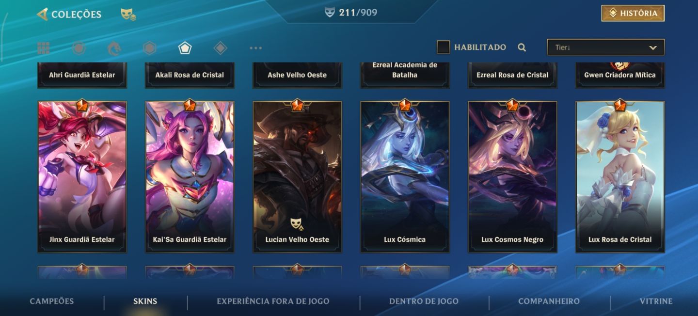 Conta Wild rift Ex Challenger com 211 skins