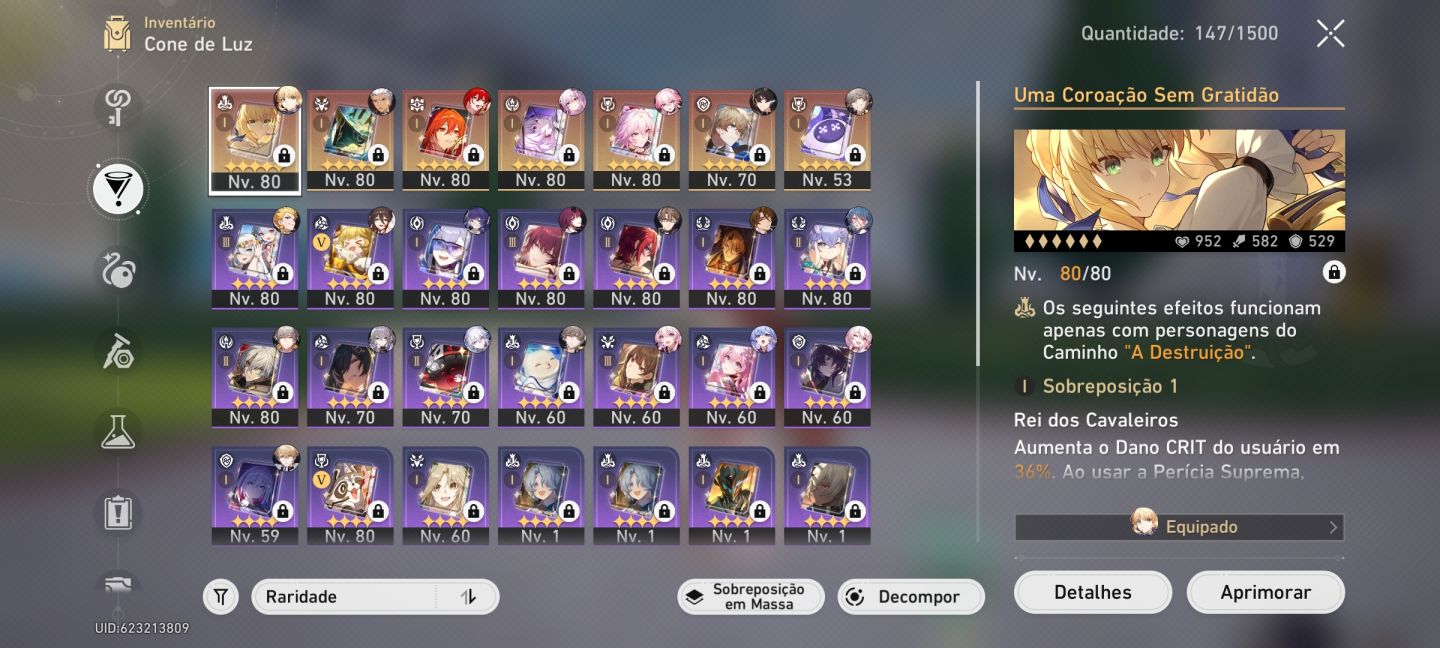 Conta com Evernight e Saber E1R1, Yao Guang e outros