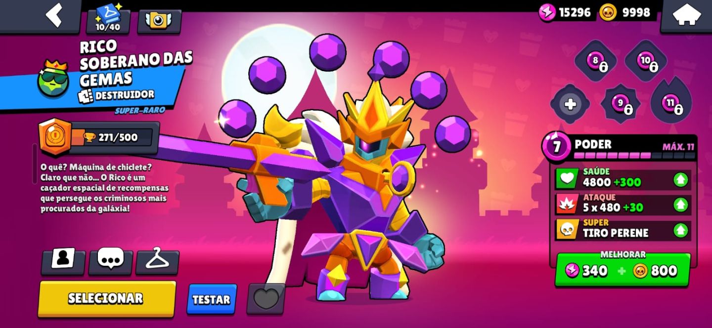 CONTA BRAWL STARS ANTIGA COM SKINS MUITOS RARAS
