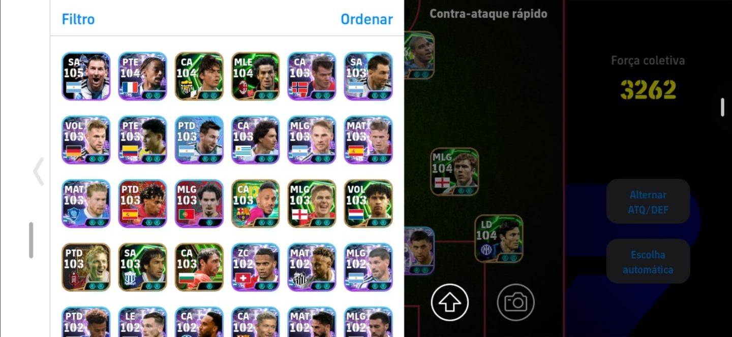 CONTA EFOOTBALL MOBILE FORÇA COLETIVA 3262