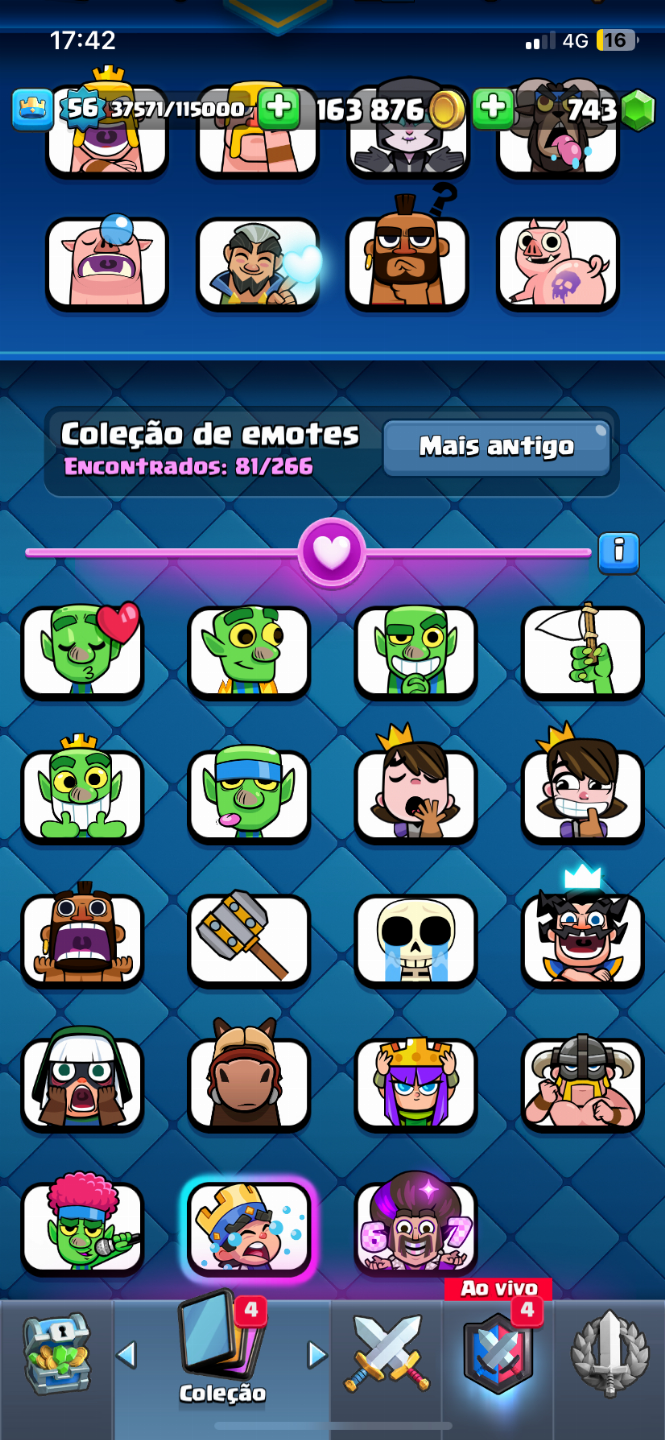 CONTA CLASH ROYALE 10K DE TROFEUS MUITAS EVOS