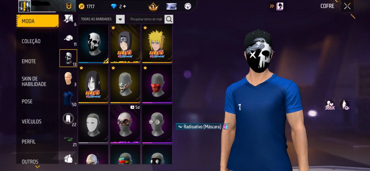 CONTA DE FREE FIRE COM SKIN RARA DO ITACHI!