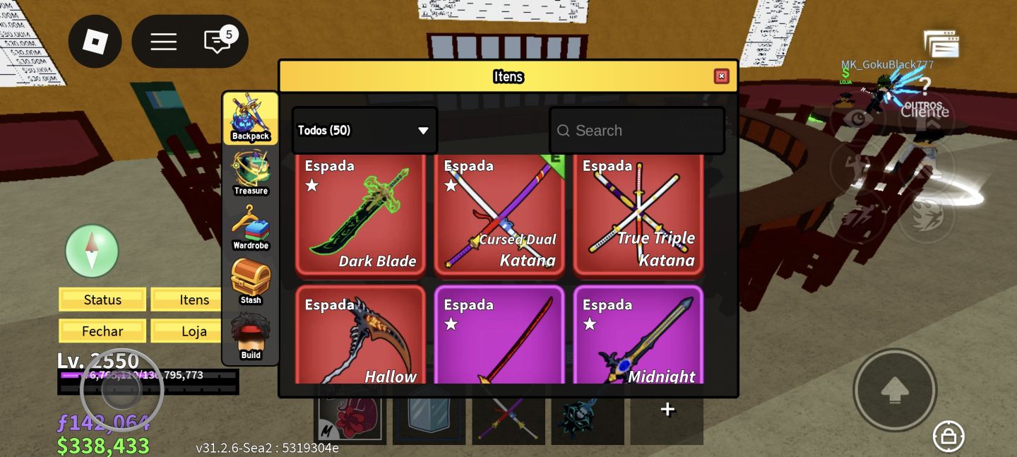 Conta do roblox, skin limitada de Satan e com alguns jogos op