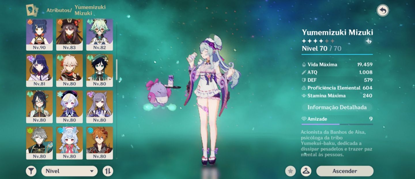 CONTA GENSHIN IMPACT AR60 | 86 PERSONAGENS | FURINA C2R1 | MUITAS ASSINATURAS