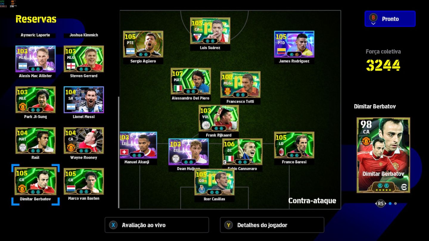 Conta PC Steam Del Piero Blitz 107, Totti 108, James R. 105 Blitz e CIA