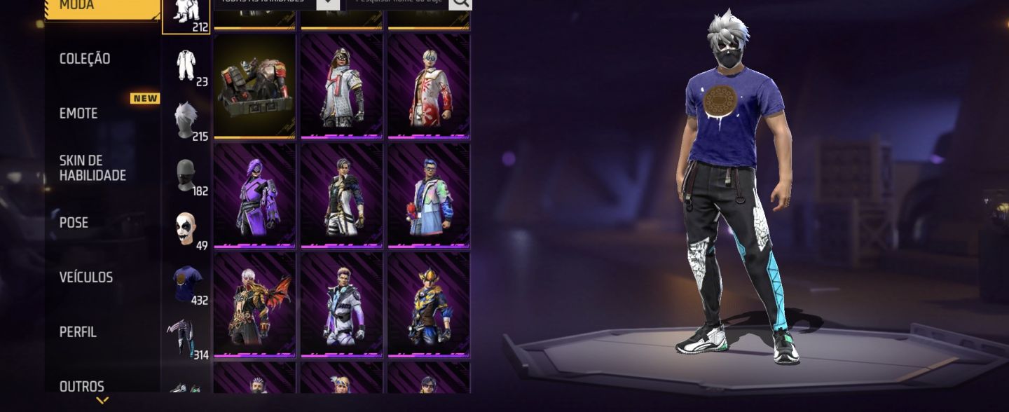 Conta de Free Fire muito rara, cm muitas skins raras