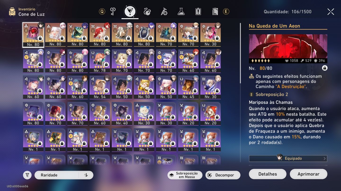 Honkai Star Rail: + de 10 personagens limitados. Conta lvl.70.