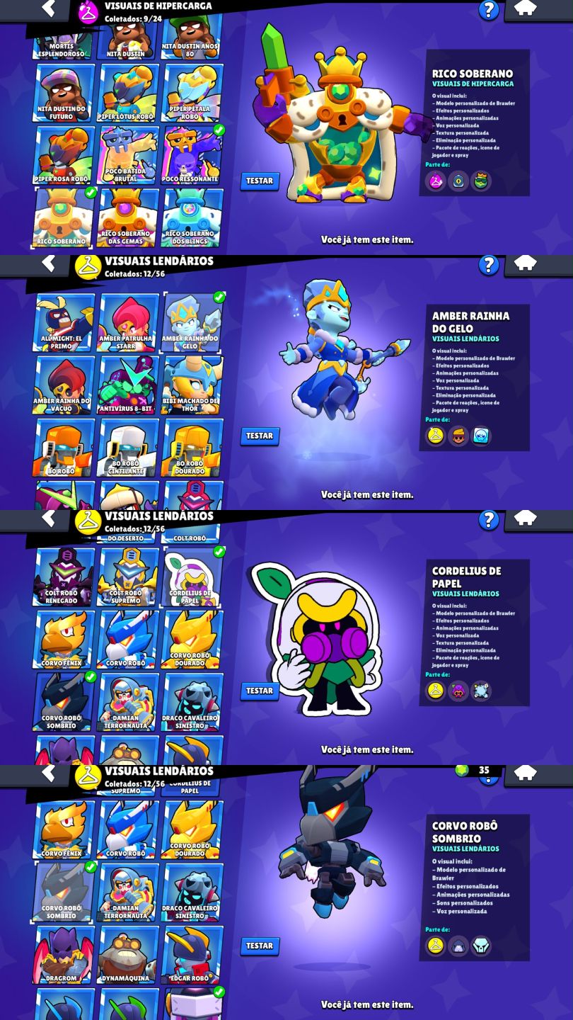 CONTA DE BRAWL STARS 70K DE TROFEUS |108 BRAWLERS VARIAS FAMA