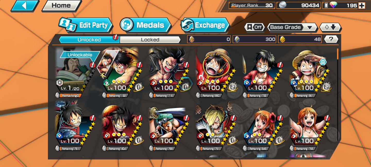 Conta opbr (one piece bounty Rush) CONTÉM 9 EXTREMES