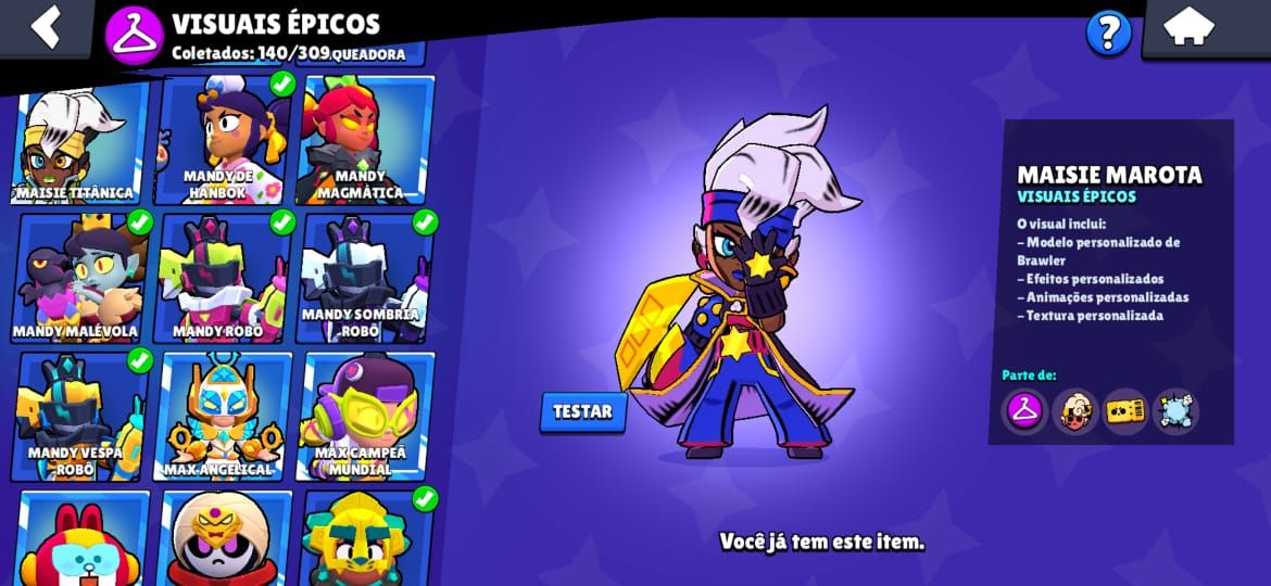 CONTA BRAWLSTARS | LENDÁRIO | TODOS BRAWLERS | 50K | RECHEADA DE SKINS | COLEÇÃO