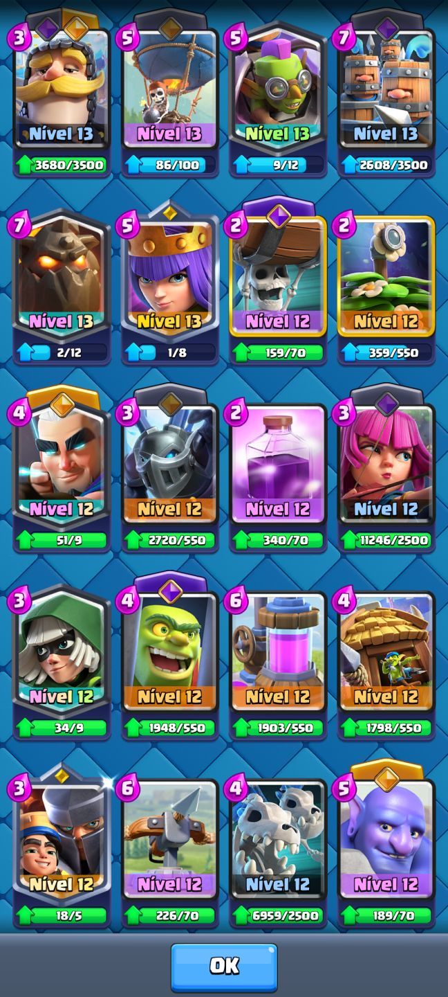 CONTA DE CLASH ROYALE VÁRIAS CARTAS NÍVEL 16