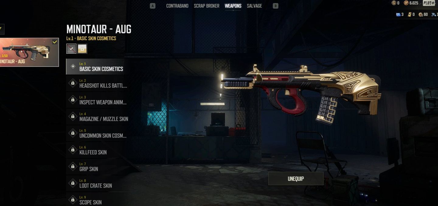 CONTA PUBG 1 X PROGRESSIVE AUG MINOTAURO