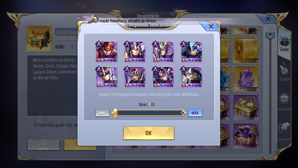 Conta Saint Seiya Awakening Serv.141 Vem com Shura DC reparado