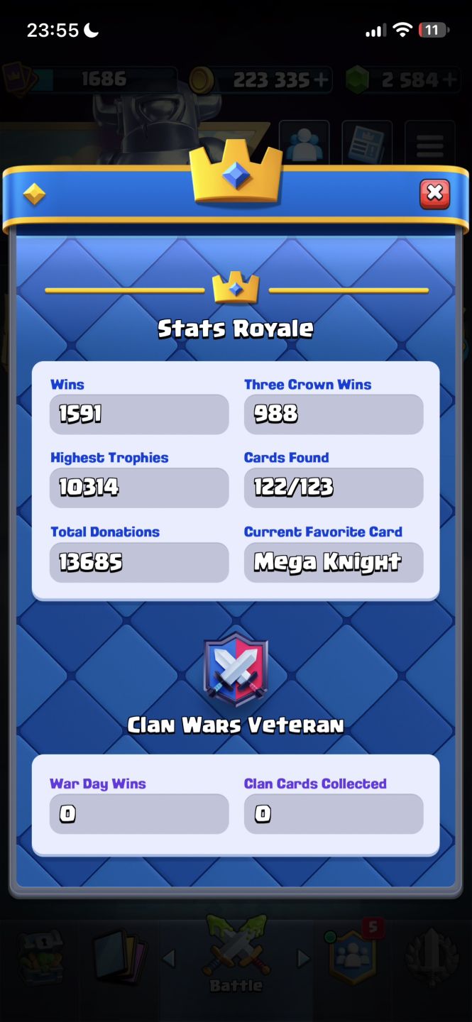 Conta de Clash Royale muito rara COM EMBLEMA DE 9 anos MAIS DE 10K DE TROFÉUS