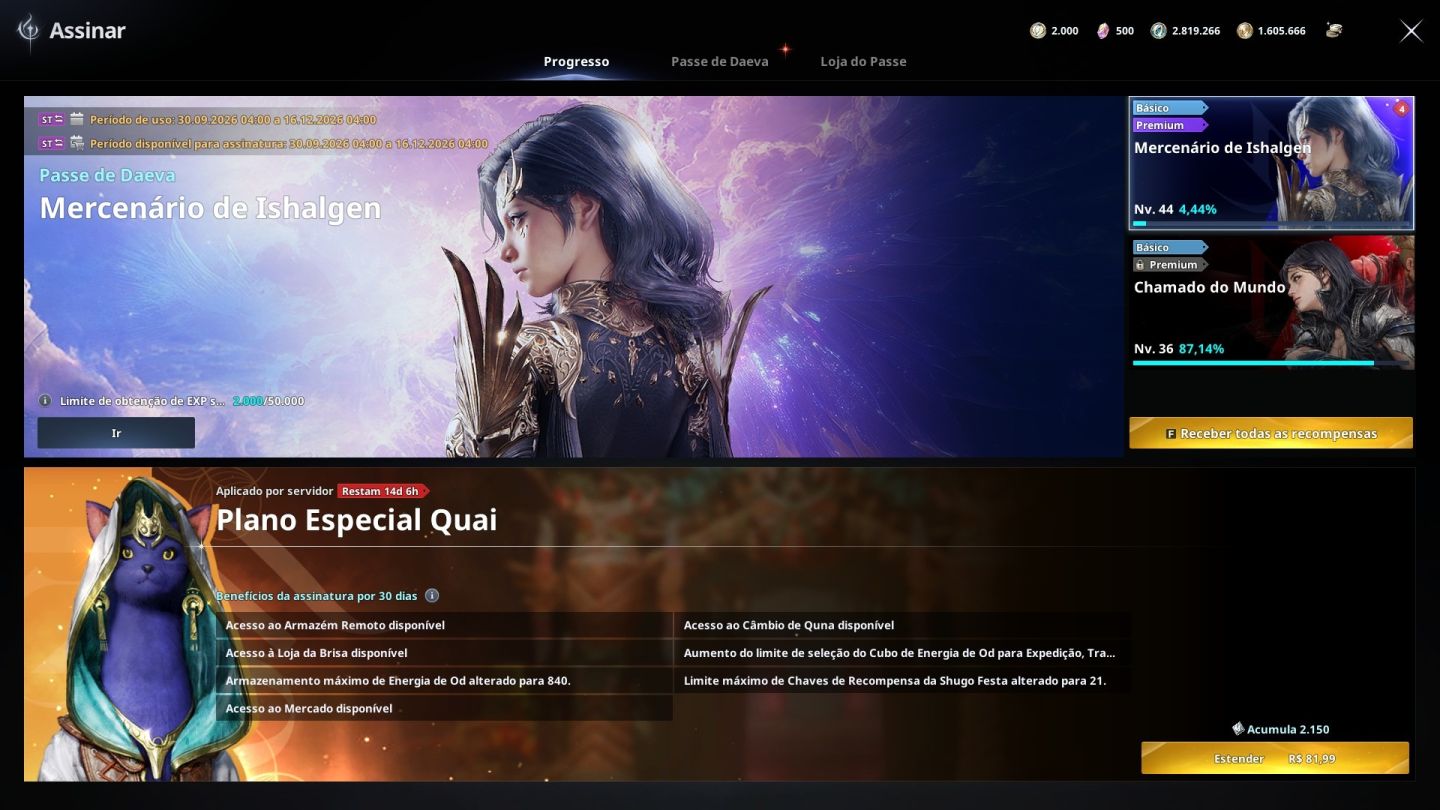 Conta AION 2 | Arqueiro CP 1459 + Mago CP 1432 | 7DS Origin 3x P10 | Steam